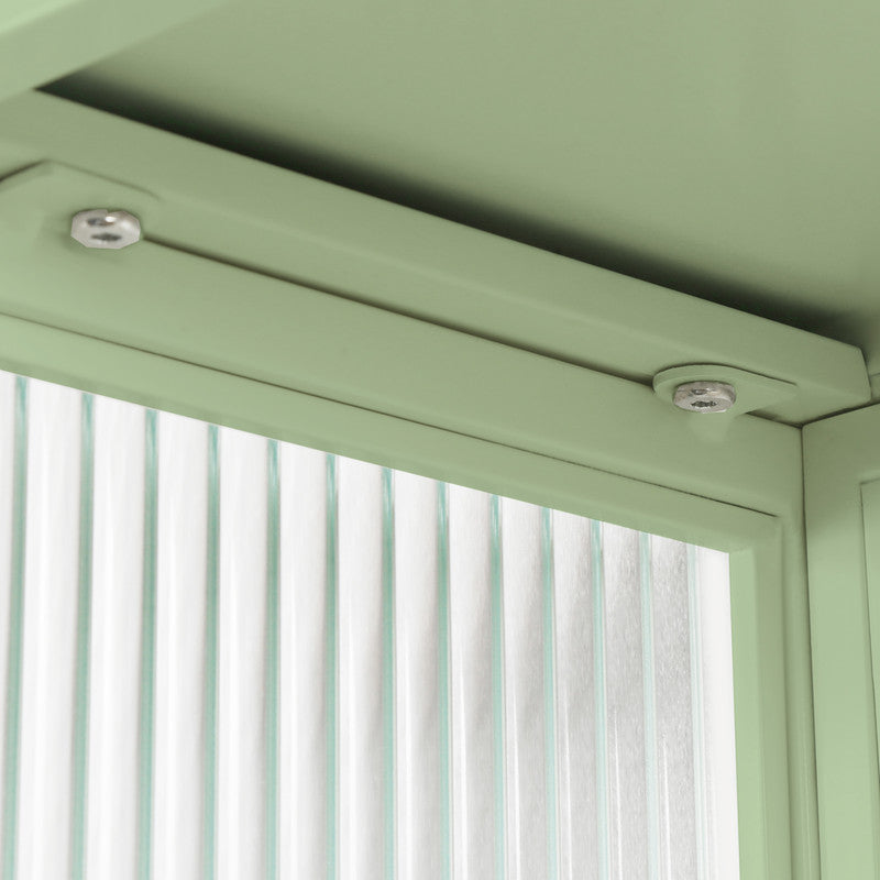 Modern Two-door Wall Cabinet with Two-tier Enclosed Storage, an Open Shelf and Towel Rack