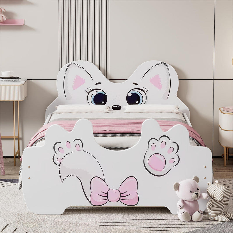 Cartoon Twin Size Platform Bed with Trundle