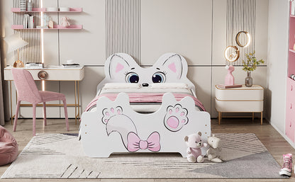 Cartoon Twin Size Platform Bed with Trundle