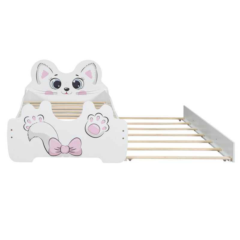 Cartoon Twin Size Platform Bed with Trundle