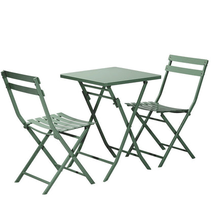 Set of 3 Patio Bistro Set Foldable Square Table and Chairs