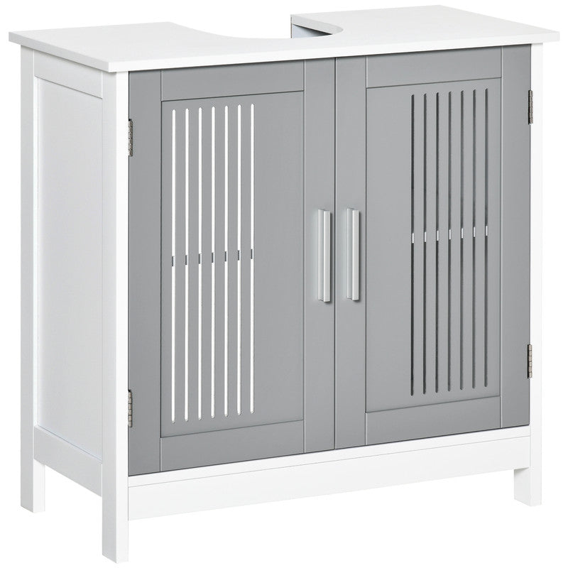 Modern Under Sink Cabinet with 2 Doors, Pedestal Under Sink Bathroom Cupboard, Bathroom Vanity Cabinet with Adjustable Shelves
