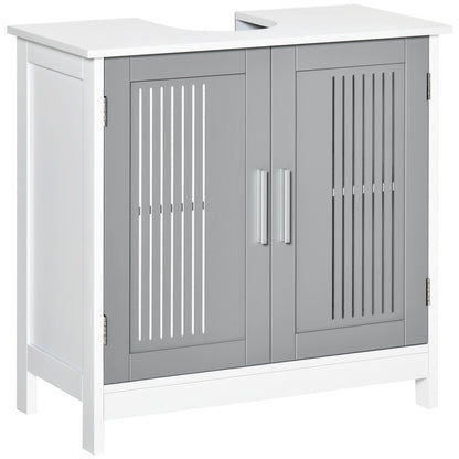 Modern Under Sink Cabinet with 2 Doors, Pedestal Under Sink Bathroom Cupboard, Bathroom Vanity Cabinet with Adjustable Shelves