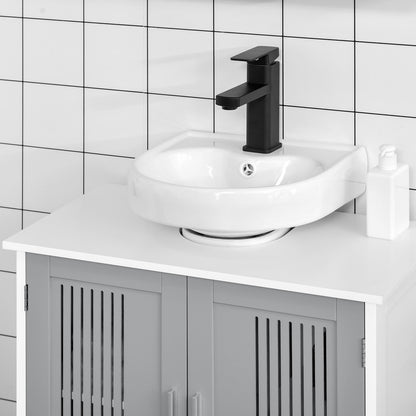 Modern Under Sink Cabinet with 2 Doors, Pedestal Under Sink Bathroom Cupboard, Bathroom Vanity Cabinet with Adjustable Shelves