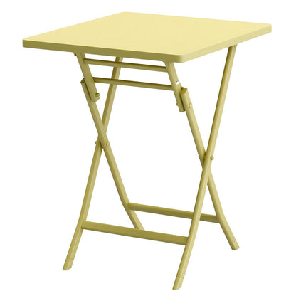 Set of 3 Patio Bistro Set Foldable Square Table and Chairs