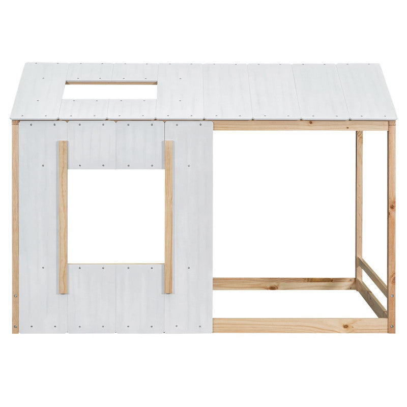 Twin Size Platform Bed with Roof and Window