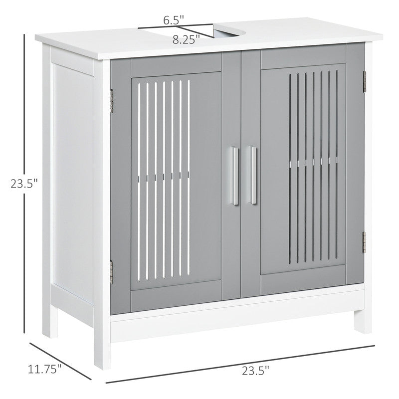 Modern Under Sink Cabinet with 2 Doors, Pedestal Under Sink Bathroom Cupboard, Bathroom Vanity Cabinet with Adjustable Shelves