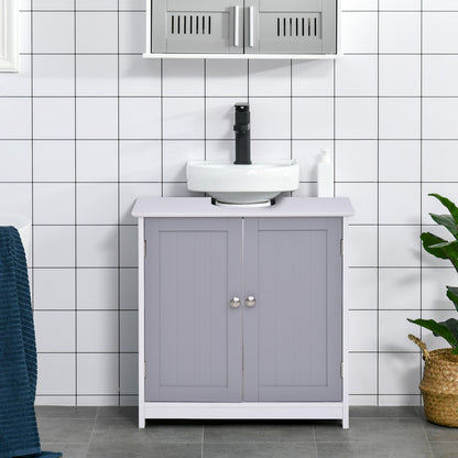 Pedestal Sink Storage Cabinet, Vanity Base Cabinet, Under Sink Bathroom Cabinet with U-shape Cut-Out and Adjustable Internal Shelf