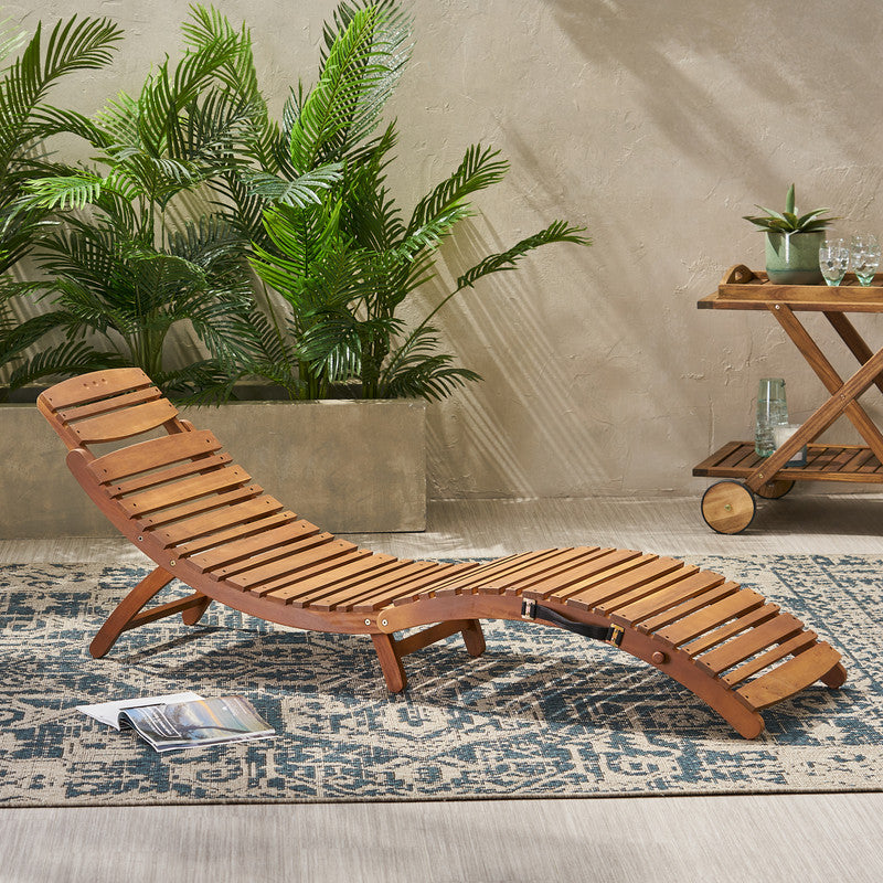 Lahana Wood Foldable Chaise Lounge