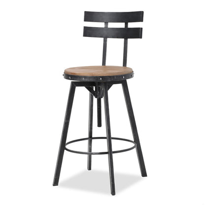 [Ship to Canada Only] Metal Chair with Wooden Seat