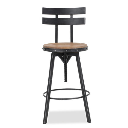 [Ship to Canada Only] Metal Chair with Wooden Seat