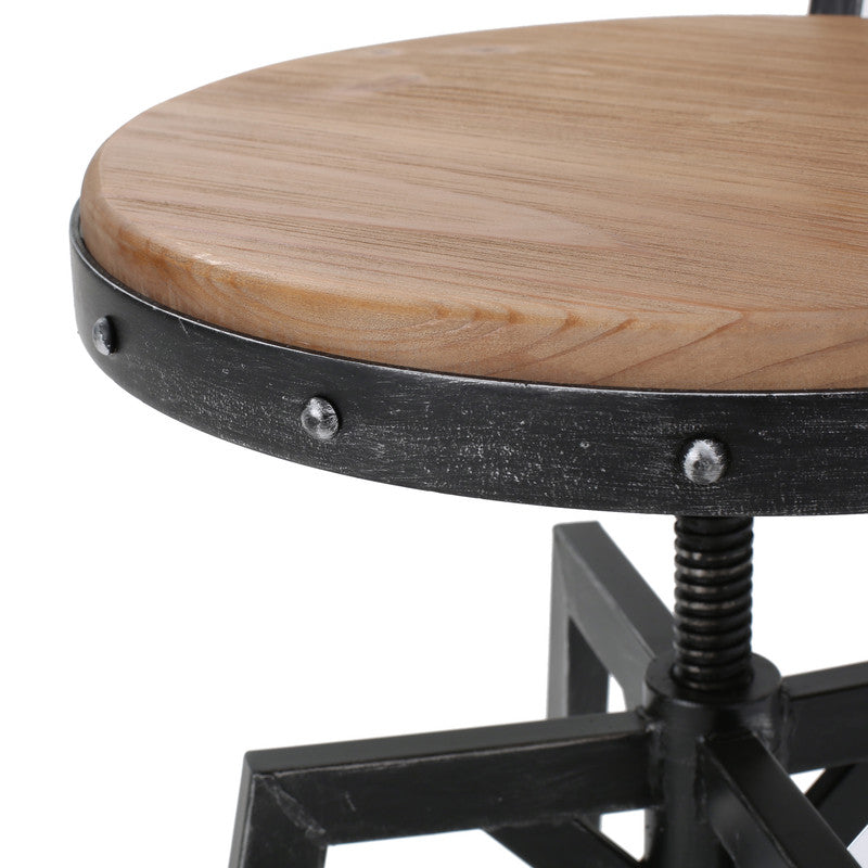 [Ship to Canada Only] Metal Chair with Wooden Seat