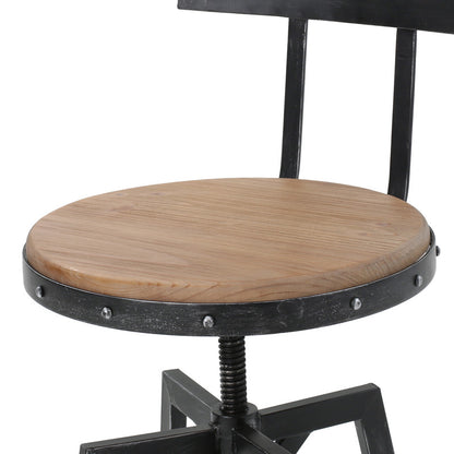 [Ship to Canada Only] Metal Chair with Wooden Seat