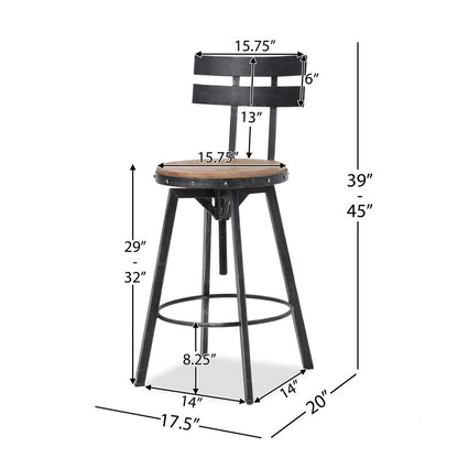 [Ship to Canada Only] Metal Chair with Wooden Seat