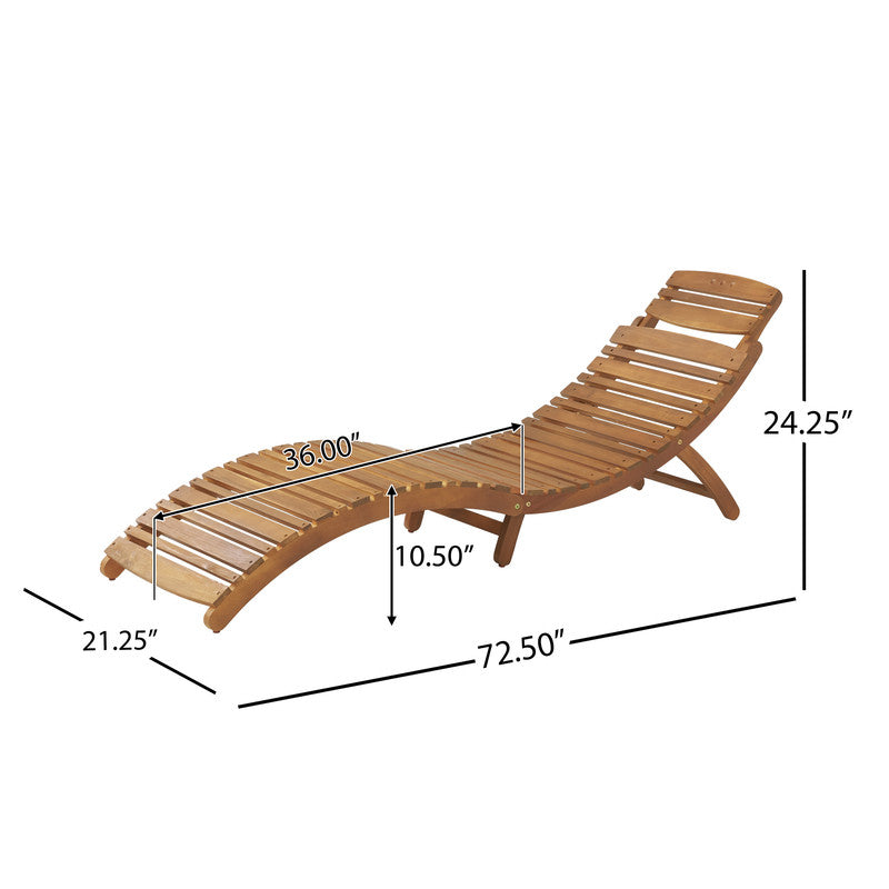 Lahana Wood Foldable Chaise Lounge