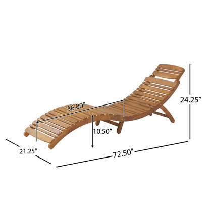 Lahana Wood Foldable Chaise Lounge