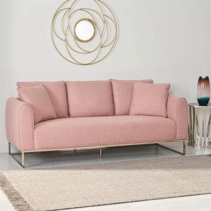 [Ship to Canada Only] Stylish and Comfortable Light Pink Fabric 2-Seater Sofa