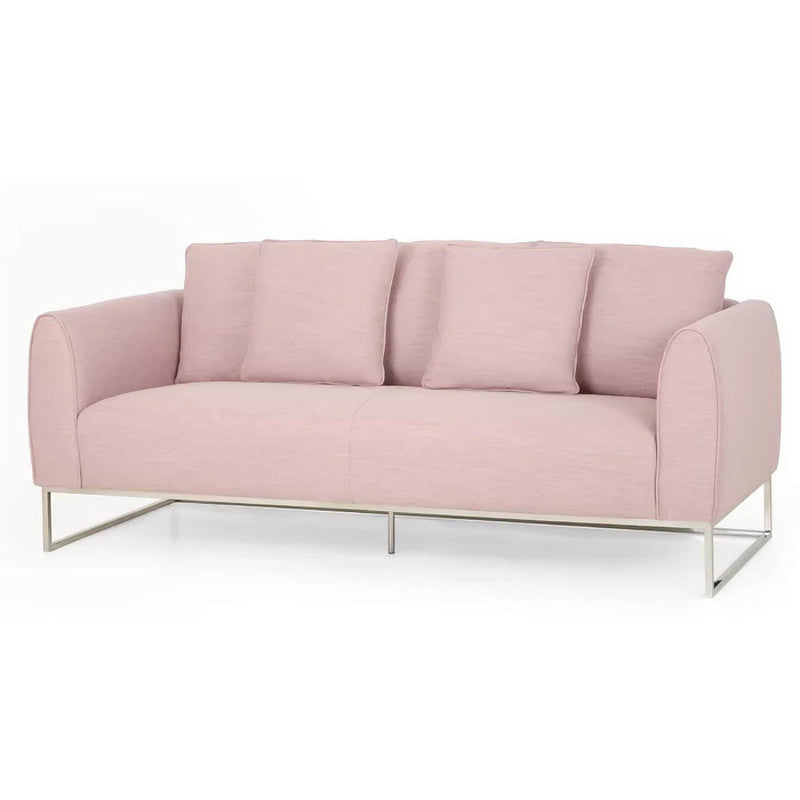 [Ship to Canada Only] Stylish and Comfortable Light Pink Fabric 2-Seater Sofa