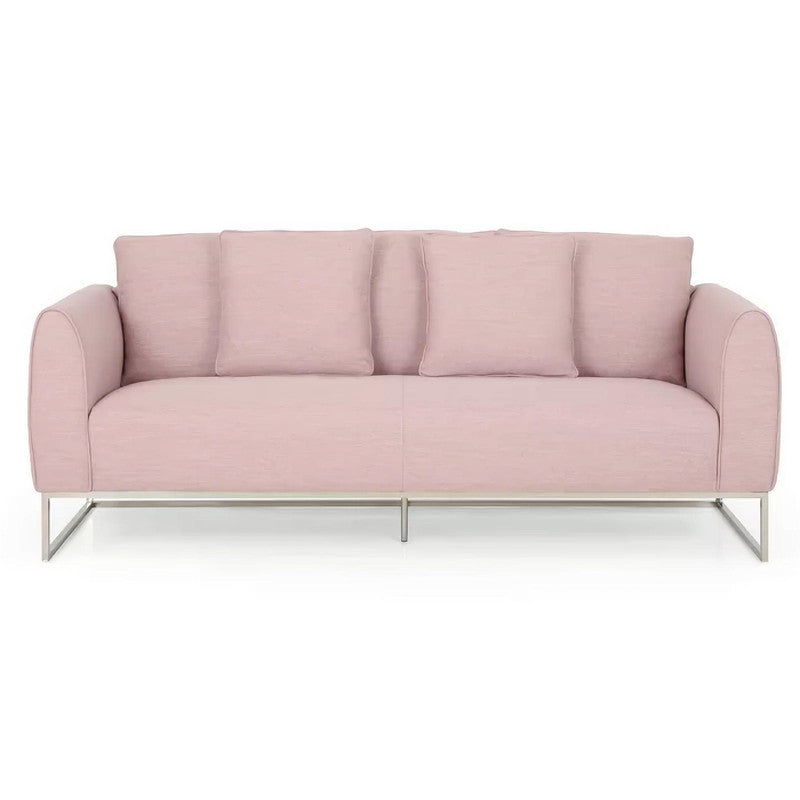 [Ship to Canada Only] Stylish and Comfortable Light Pink Fabric 2-Seater Sofa