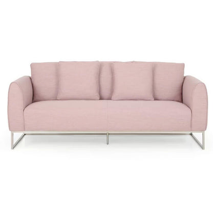 [Ship to Canada Only] Stylish and Comfortable Light Pink Fabric 2-Seater Sofa