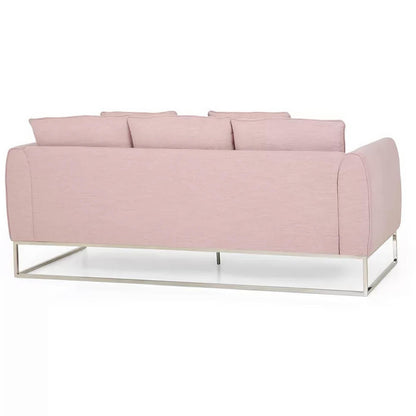 [Ship to Canada Only] Stylish and Comfortable Light Pink Fabric 2-Seater Sofa
