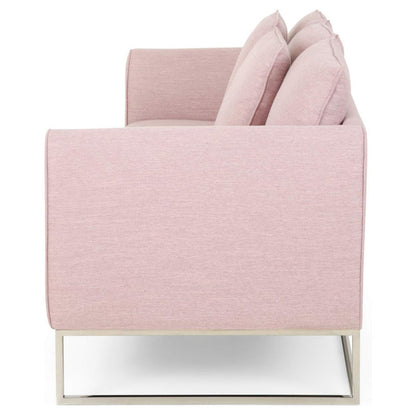 [Ship to Canada Only] Stylish and Comfortable Light Pink Fabric 2-Seater Sofa