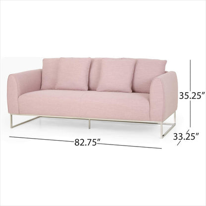 [Ship to Canada Only] Stylish and Comfortable Light Pink Fabric 2-Seater Sofa