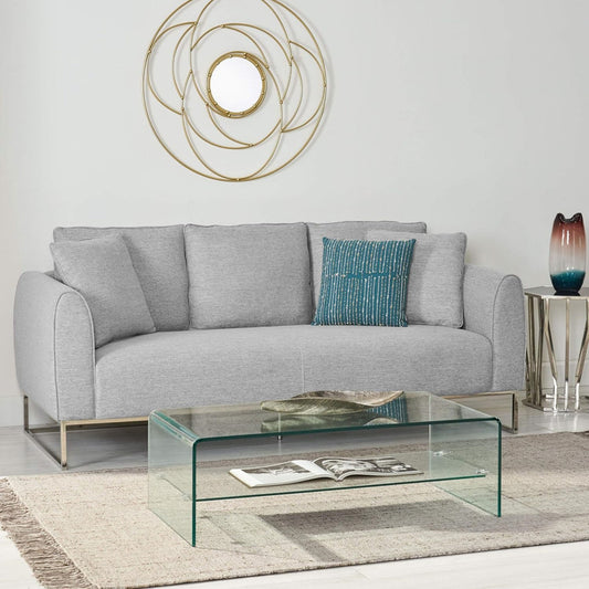 [Ship to Canada Only] Stylish and Comfortable Gray Fabric 2-Seater Sofa