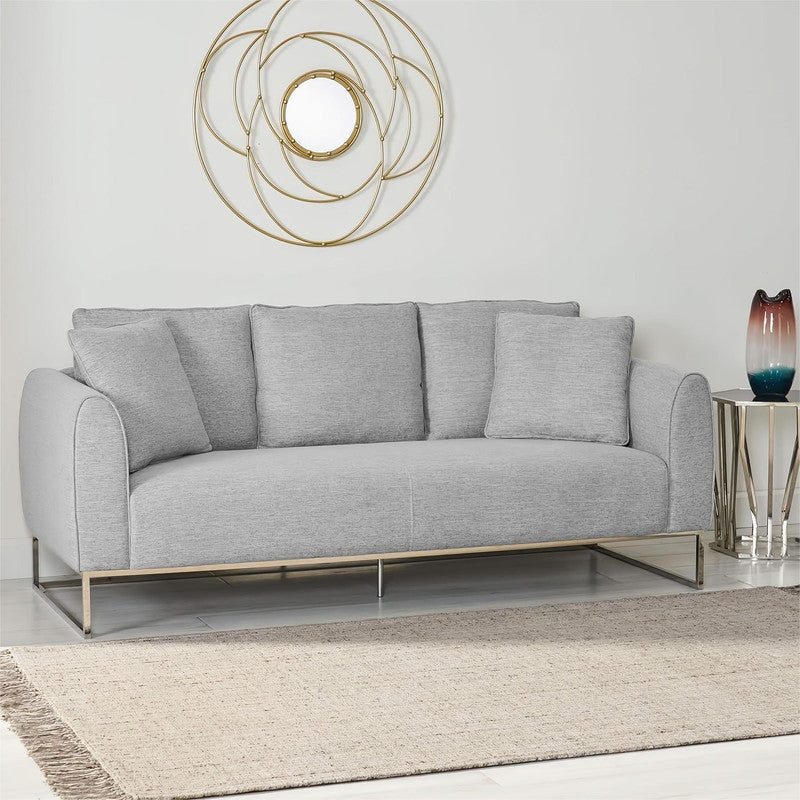 [Ship to Canada Only] Stylish and Comfortable Gray Fabric 2-Seater Sofa