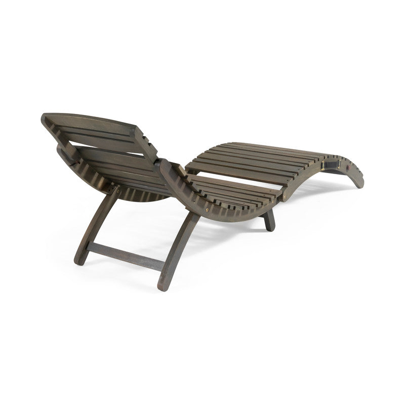 Lahana Wood Foldable Chaise Lounge - Grey