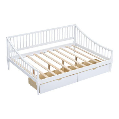 Full Size Daybed with Two Storage Drawers and Support Legs