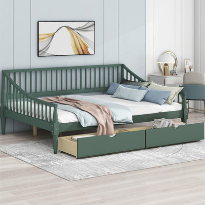 Full Size Daybed with Two Storage Drawers and Support Legs