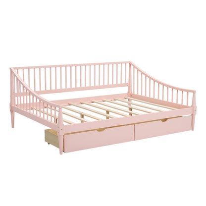 Full Size Daybed with Two Storage Drawers and Support Legs