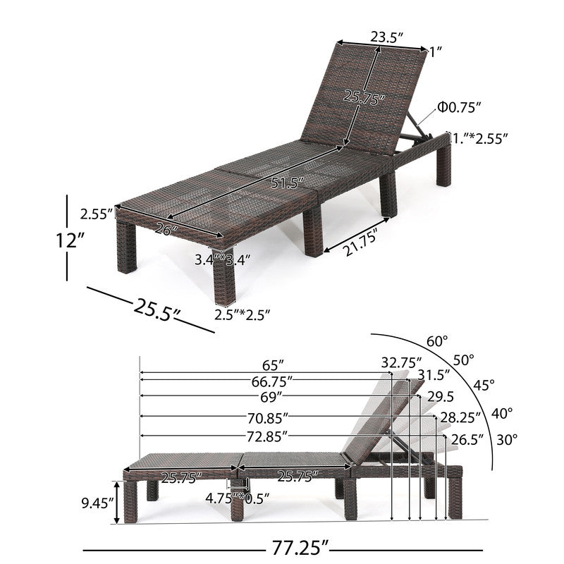 Jamica Chaise Lounge without Cushion