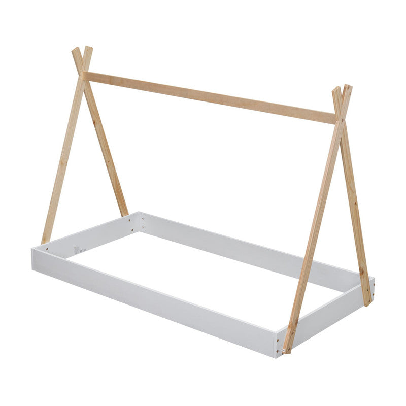 Twin Size Tent Floor Bed with Triangle Structure