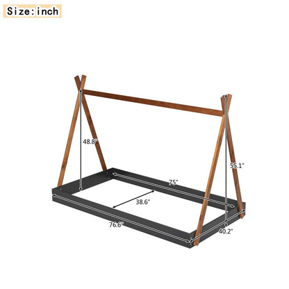 Twin Size Tent Floor Bed with Triangle Structure