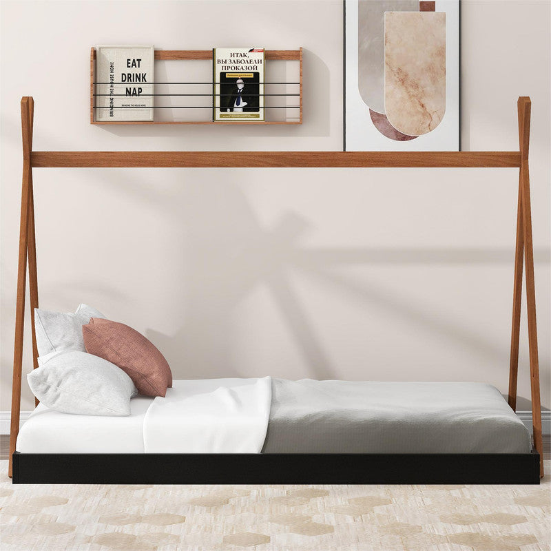 Twin Size Tent Floor Bed with Triangle Structure