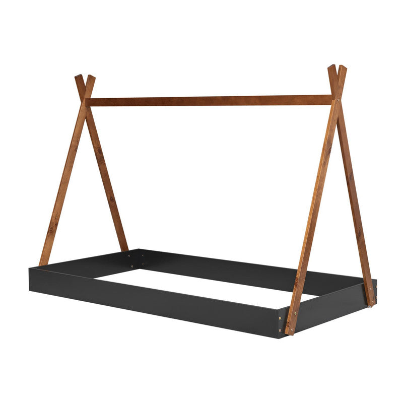 Twin Size Tent Floor Bed with Triangle Structure