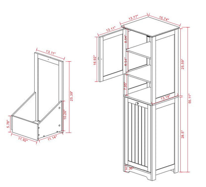 One-Compartment One-Door Tilt-Out Laundry Sorter Cabinet