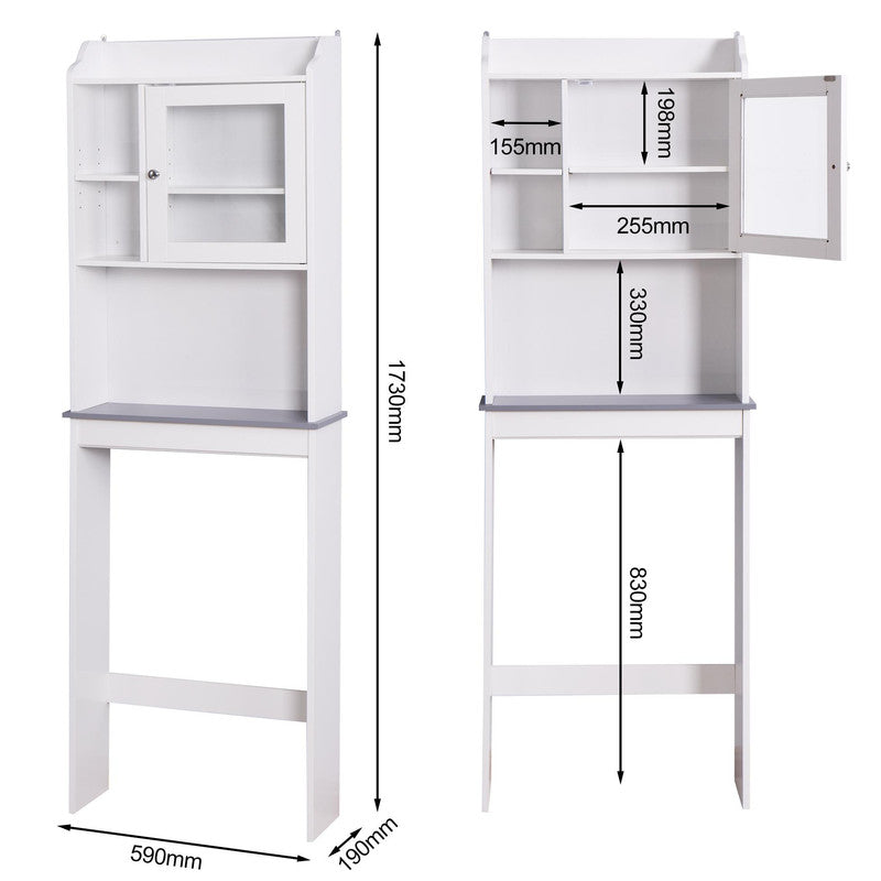 Modern Over The Toilet Space Saver Organization Wood Storage Cabinet