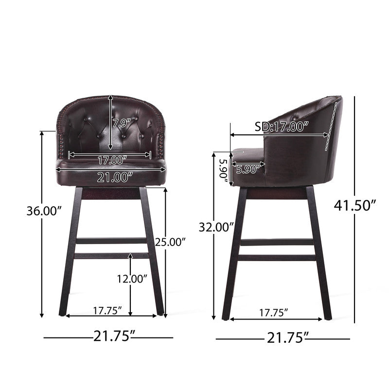 [Ship to Canada Only] Ogden Swivel Barstool (Set of 2)