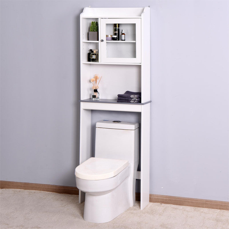 Modern Over The Toilet Space Saver Organization Wood Storage Cabinet