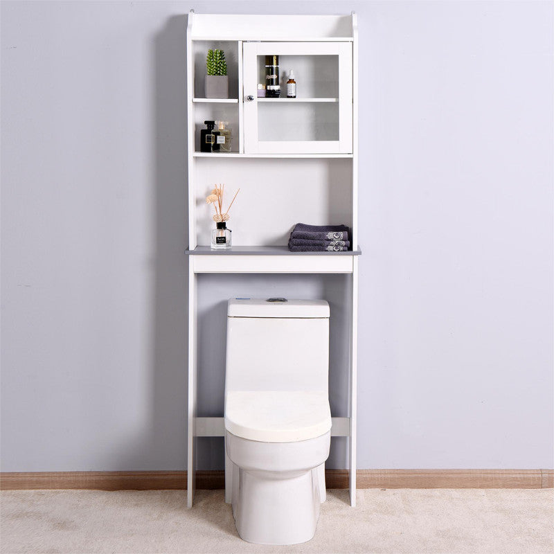 Modern Over The Toilet Space Saver Organization Wood Storage Cabinet