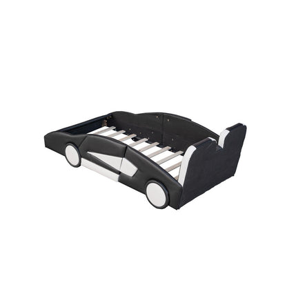 Twin Size Race Car-Shaped Platform Bed with Wheels