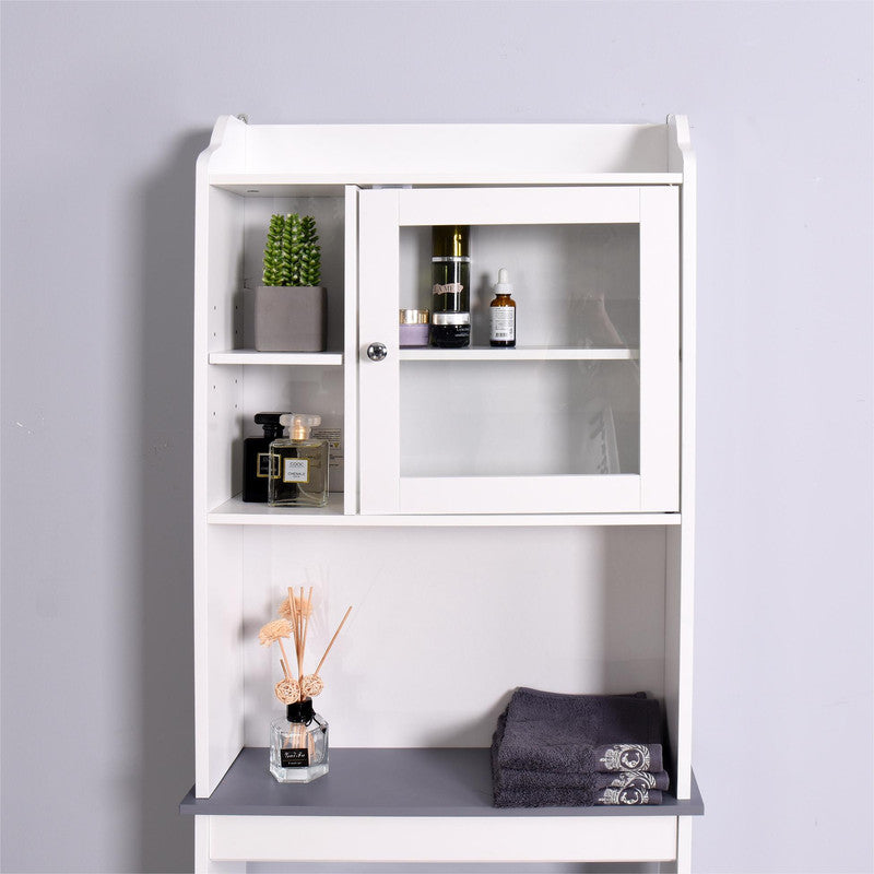 Modern Over The Toilet Space Saver Organization Wood Storage Cabinet