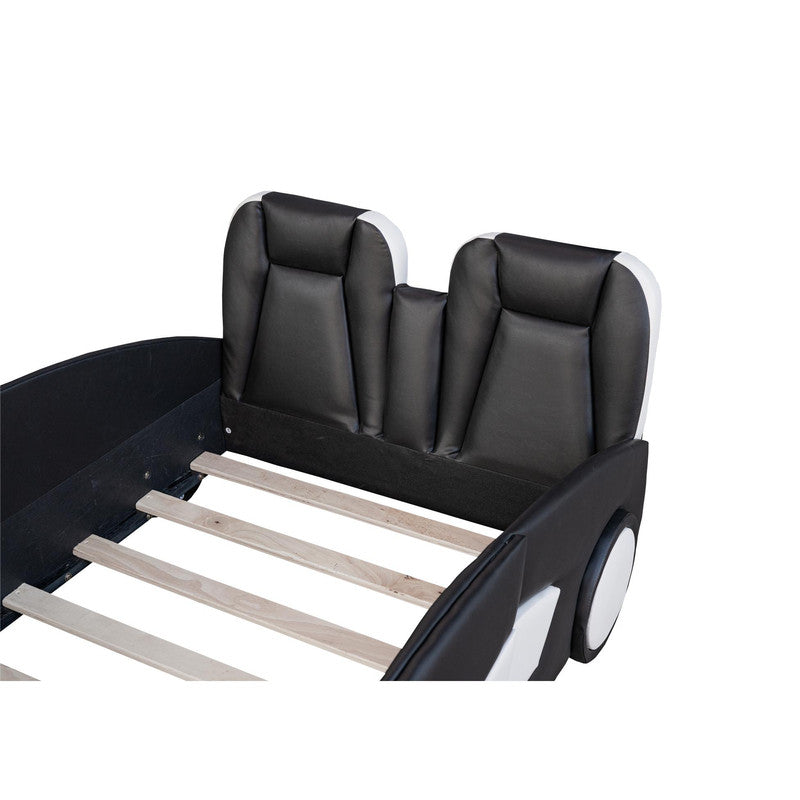 Twin Size Race Car-Shaped Platform Bed with Wheels