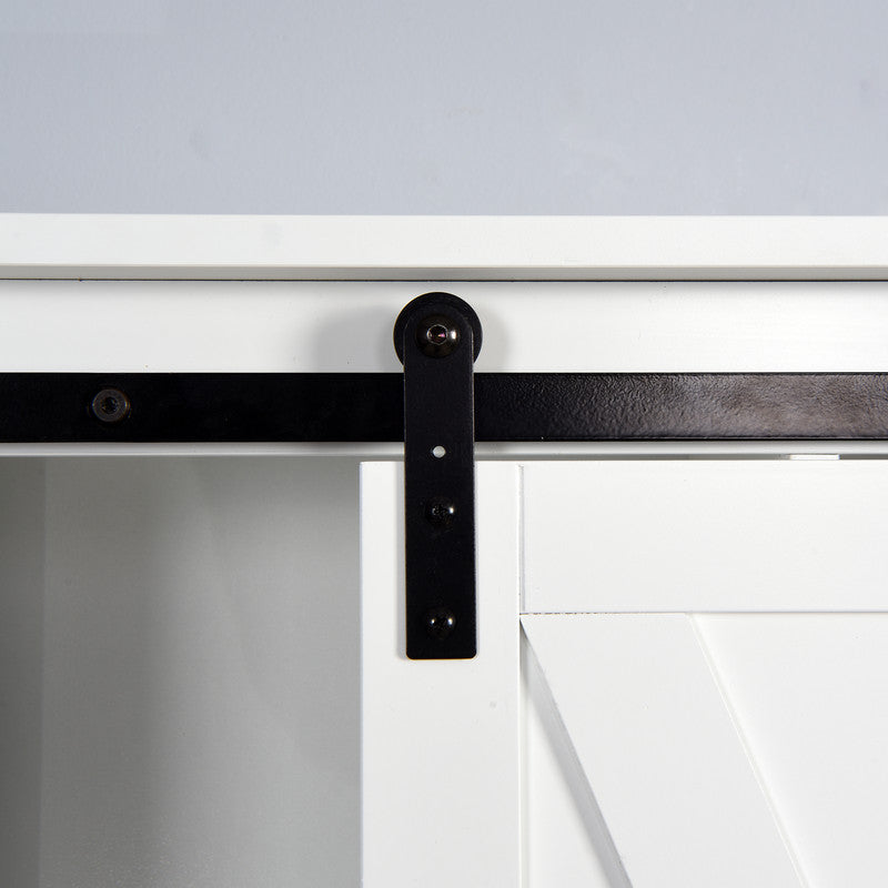 Toilet Storage Cabinet, Space-Saving Bathroom Cabinet with Adjustable Shelves and a Barn Door