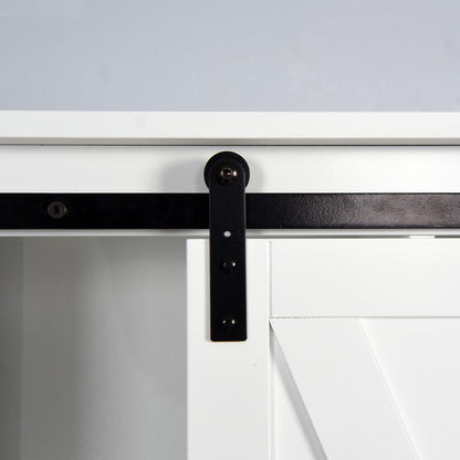 Toilet Storage Cabinet, Space-Saving Bathroom Cabinet with Adjustable Shelves and a Barn Door