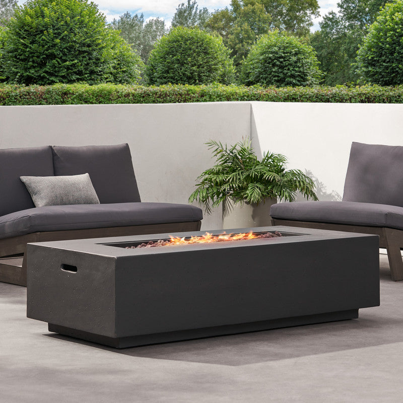 [Ship to Canada Only] 50000 BTU Rectangle Mgo Fire Table Tank Outside