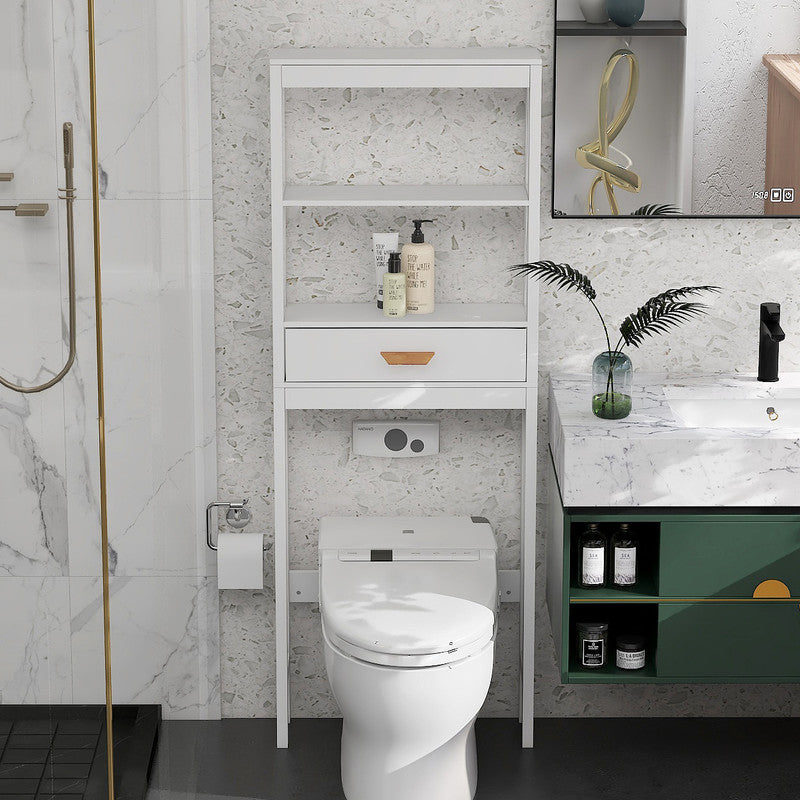 Storage Cabinet with 1 Drawer and 2 Shelves Space Saver Bathroom Rack